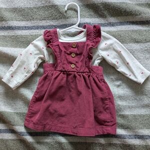 Carter's Purple Ruffled Courderoy Dress Size 6m